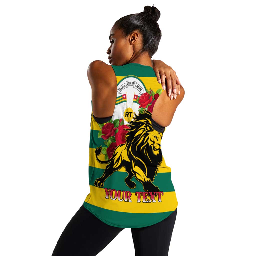 Togo Independence Day Women Racerback Tank Lion With Rosa Flag Style