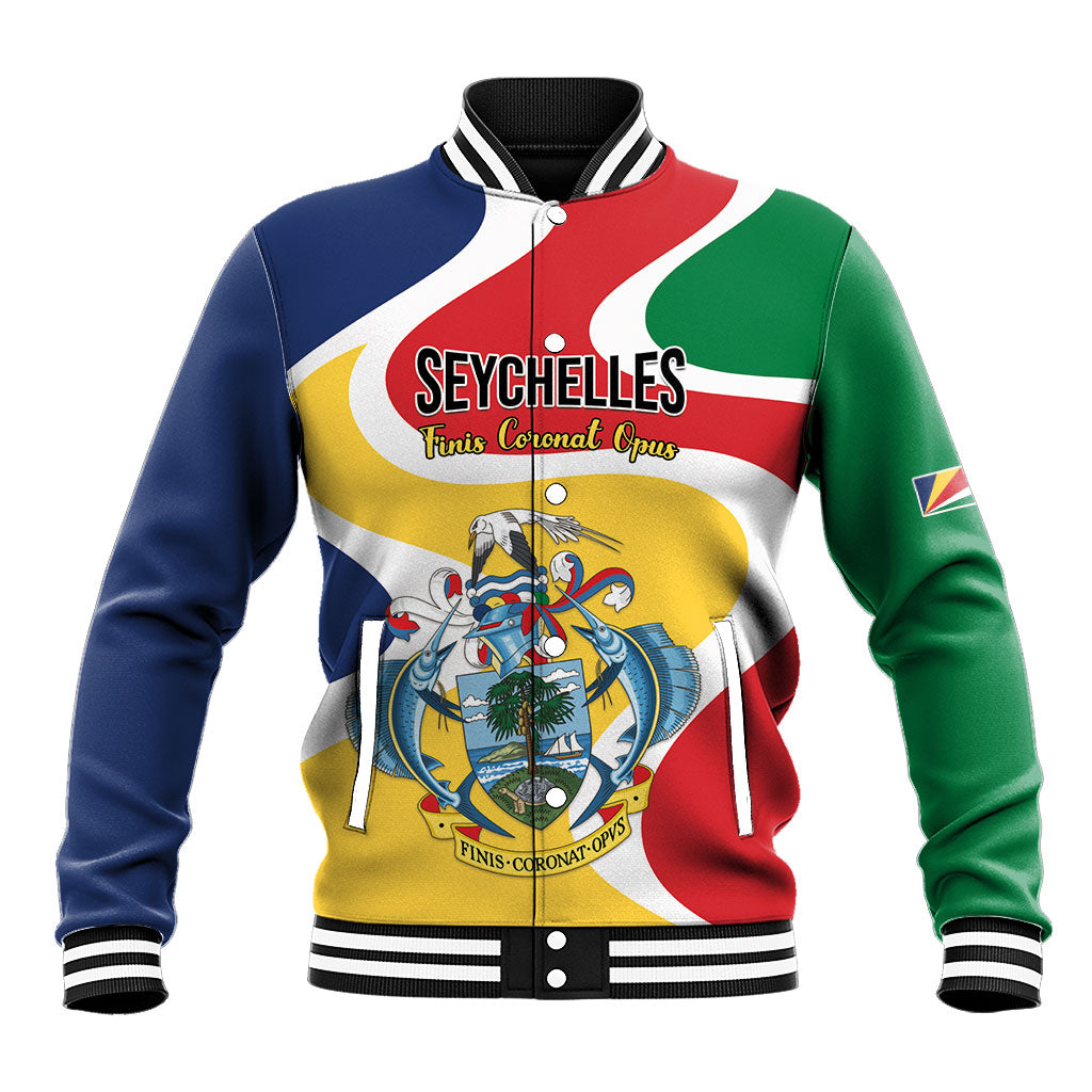 Personalized Seychelles Baseball Jacket Finis Coronat Opus
