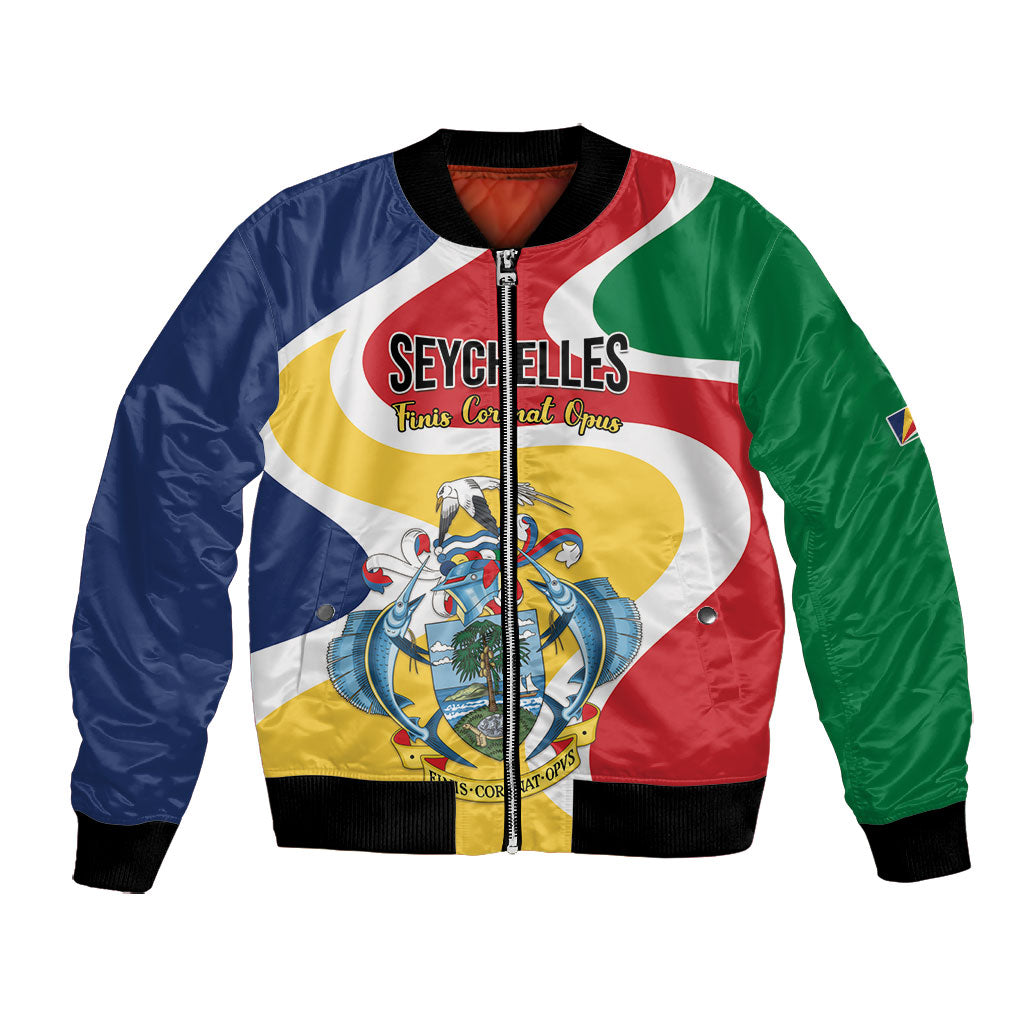 Personalized Seychelles Bomber Jacket Finis Coronat Opus