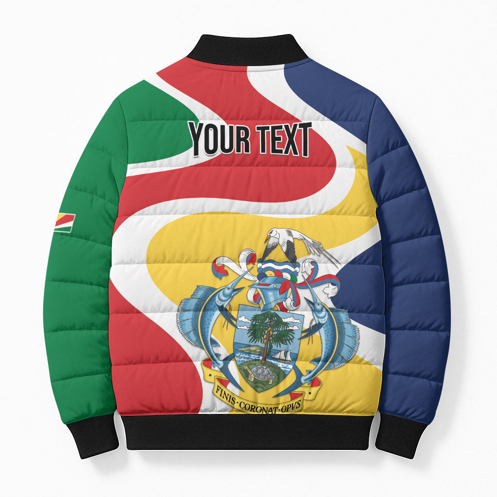Personalized Seychelles Bomber Puffer Jacket Finis Coronat Opus