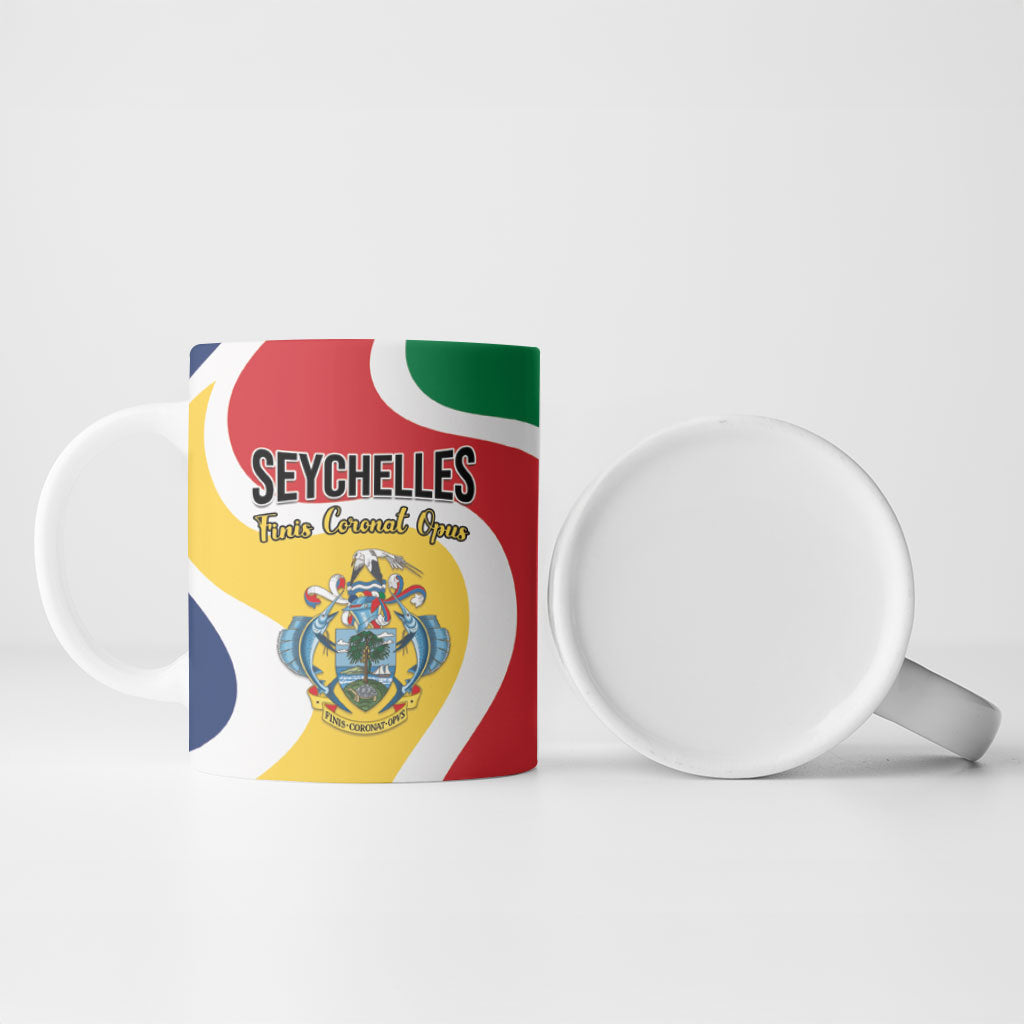 Personalized Seychelles Ceramic Mug Finis Coronat Opus