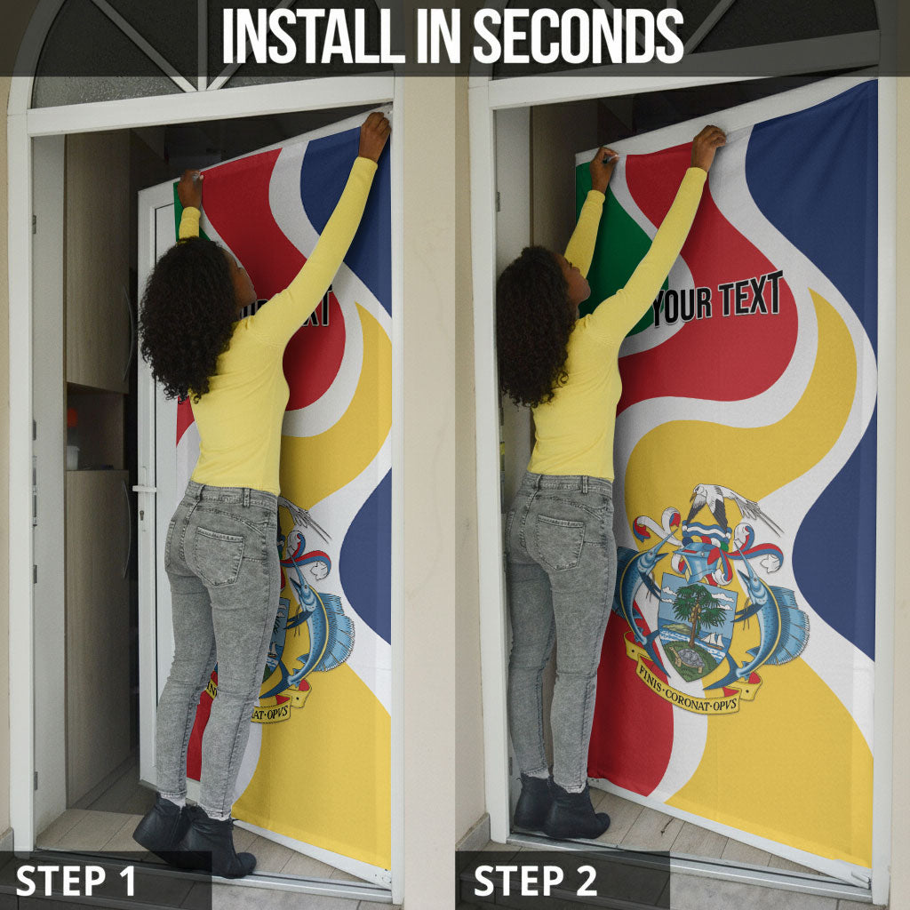 Personalized Seychelles Door Cover Finis Coronat Opus