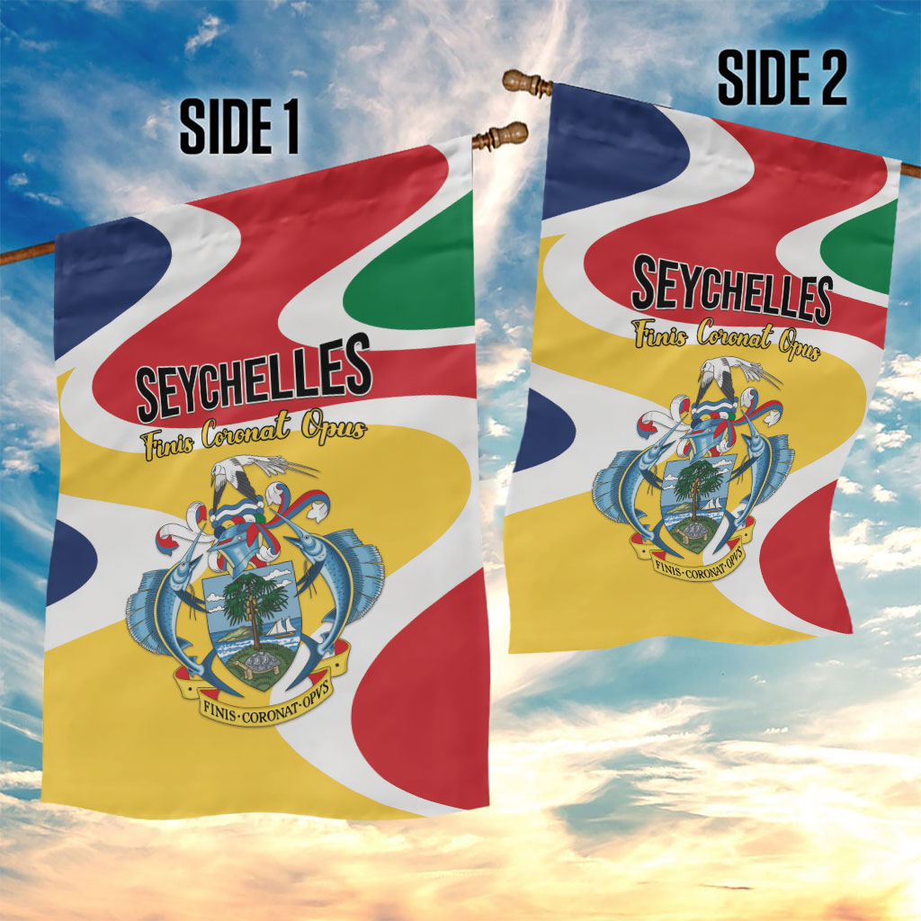 Seychelles Garden Flag Finis Coronat Opus