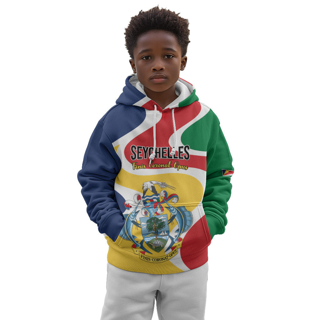 Personalized Seychelles Kid Hoodie Finis Coronat Opus