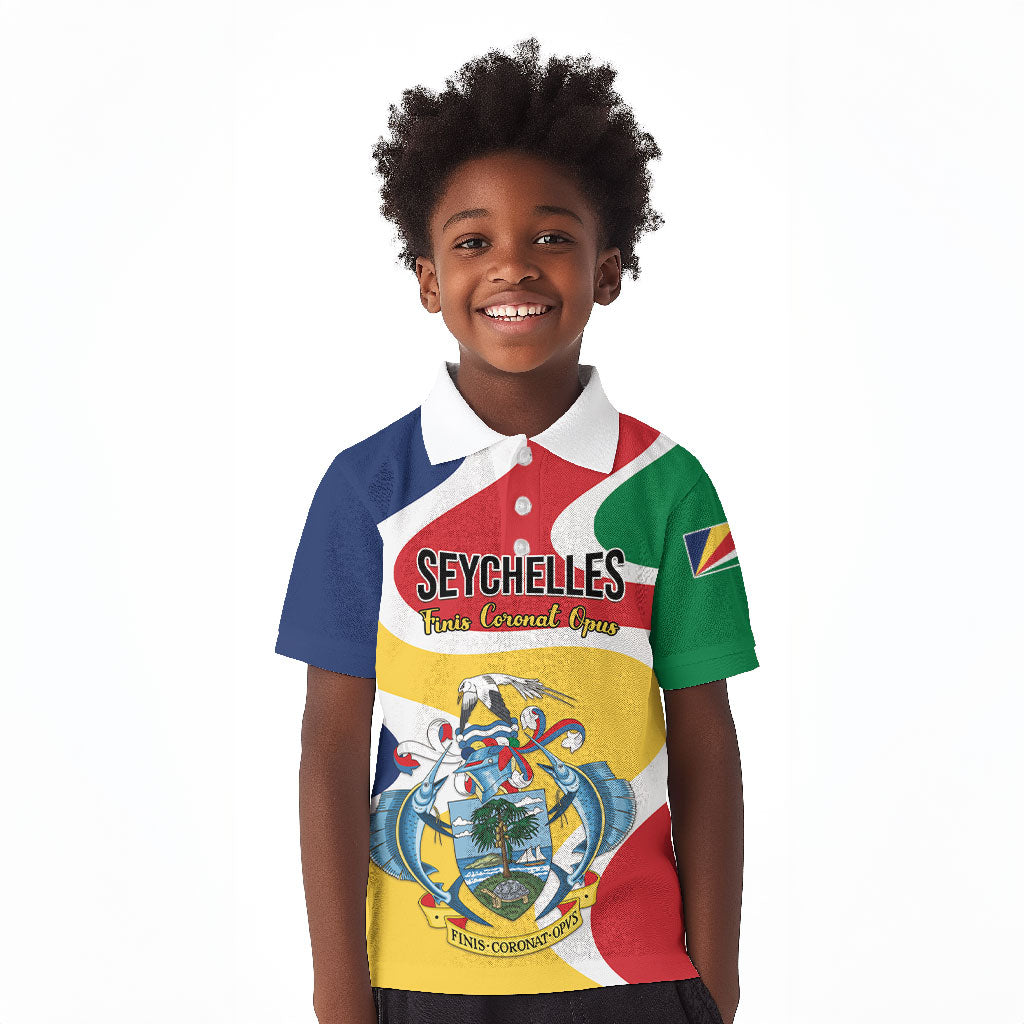 Personalized Seychelles Kid Polo Shirt Finis Coronat Opus
