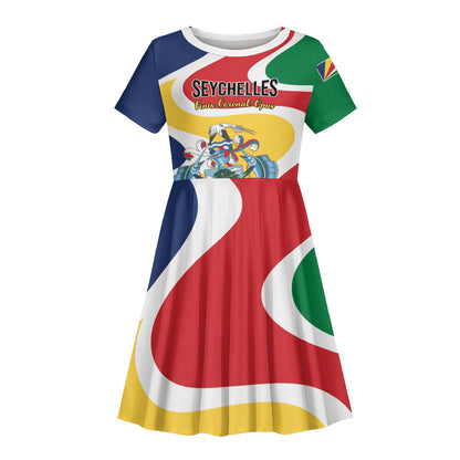 Personalized Seychelles Kid Short Sleeve Dress Finis Coronat Opus