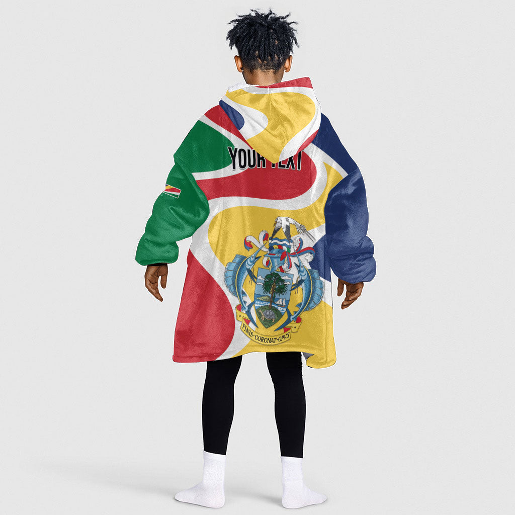 Personalized Seychelles Kid Wearable Blanket Hoodie Finis Coronat Opus