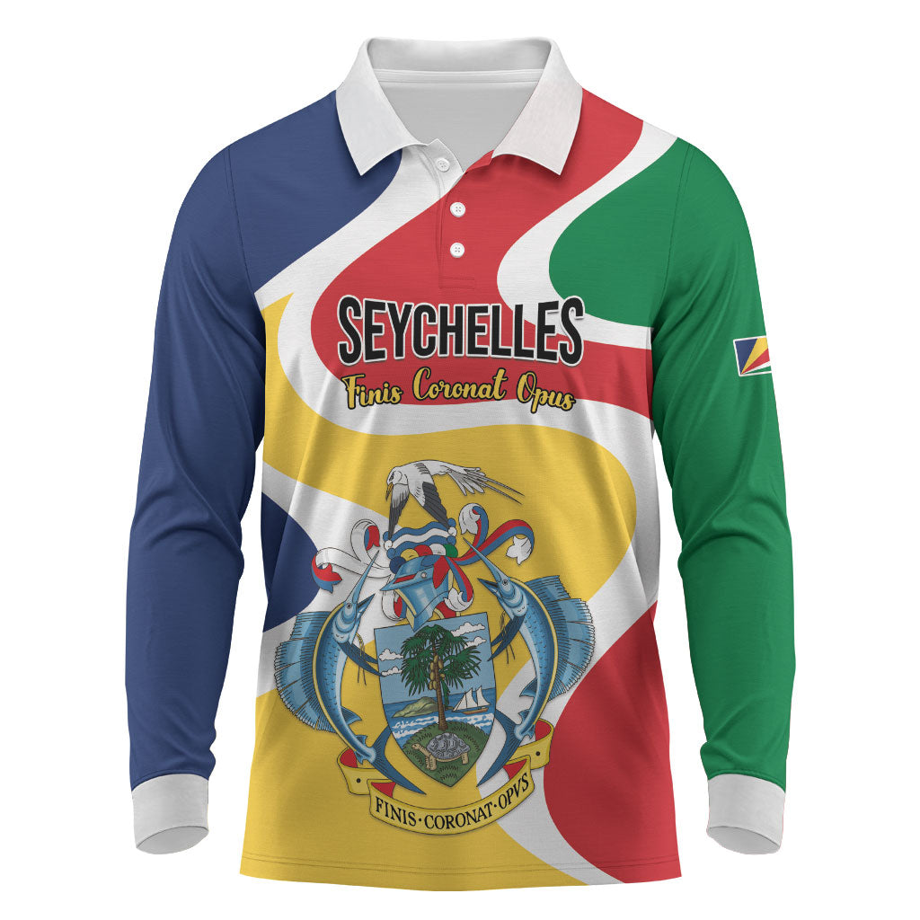 Personalized Seychelles Long Sleeve Polo Shirt Finis Coronat Opus