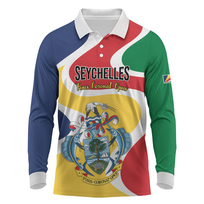 Personalized Seychelles Long Sleeve Polo Shirt Finis Coronat Opus