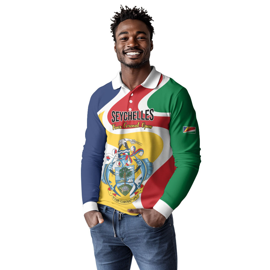 Personalized Seychelles Long Sleeve Polo Shirt Finis Coronat Opus