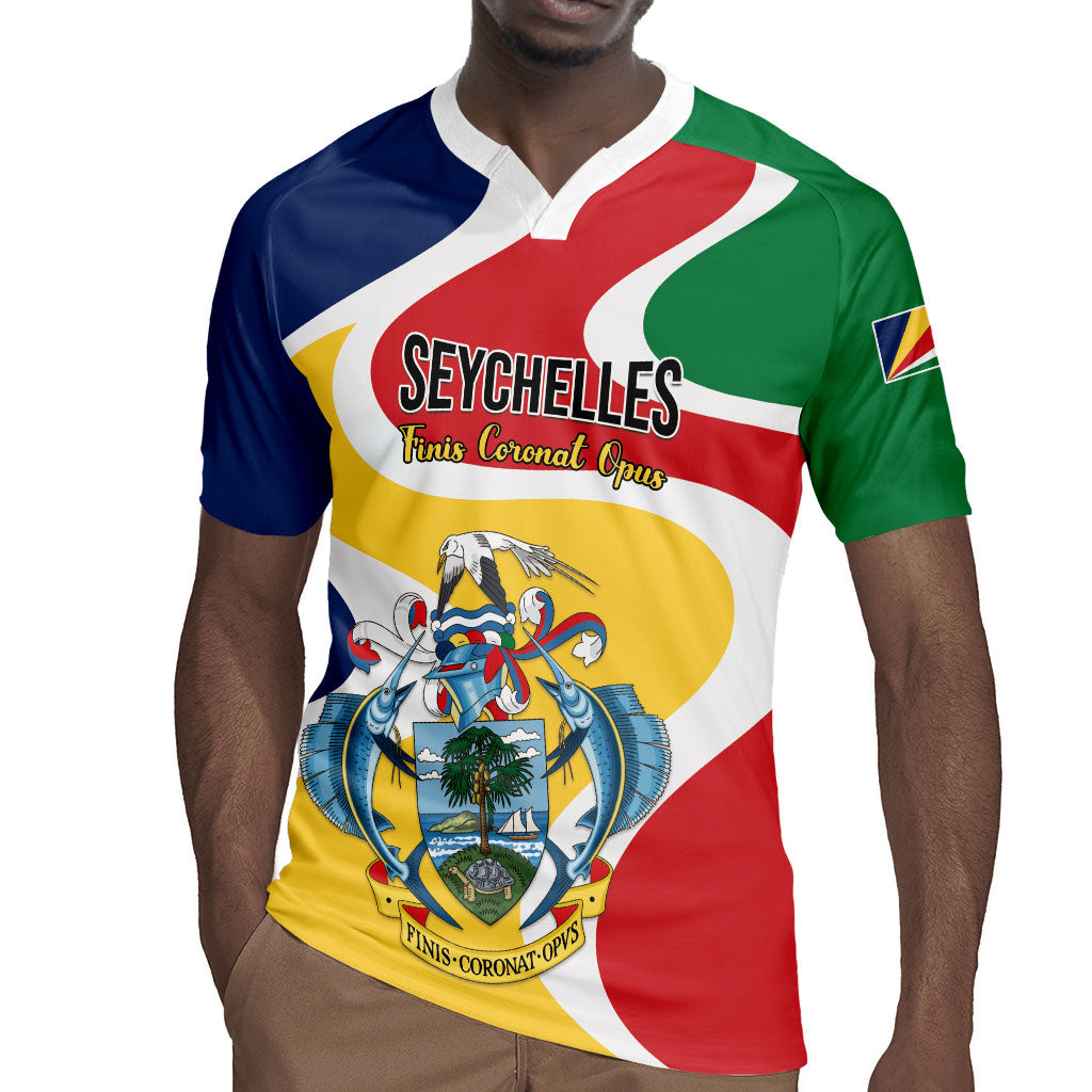 Personalized Seychelles Rugby Jersey Finis Coronat Opus