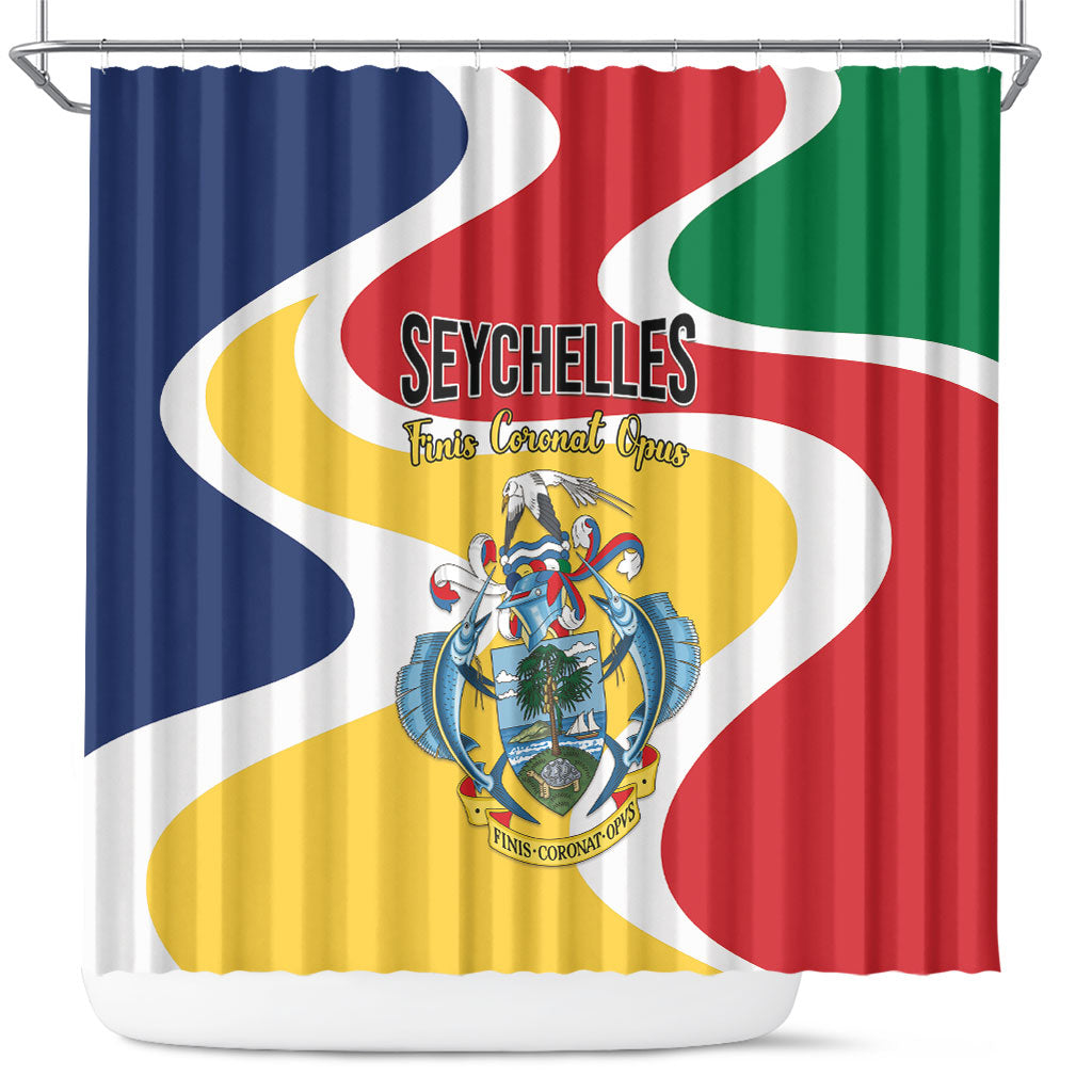 Seychelles Shower Curtain Finis Coronat Opus