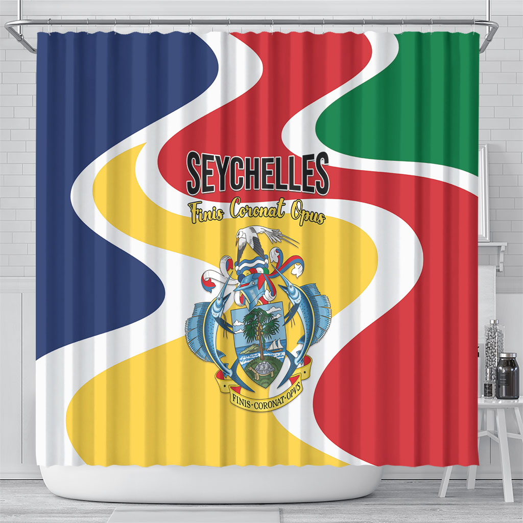 Seychelles Shower Curtain Finis Coronat Opus