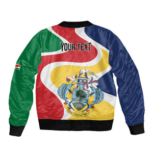 Personalized Seychelles Sleeve Zip Bomber Jacket Finis Coronat Opus
