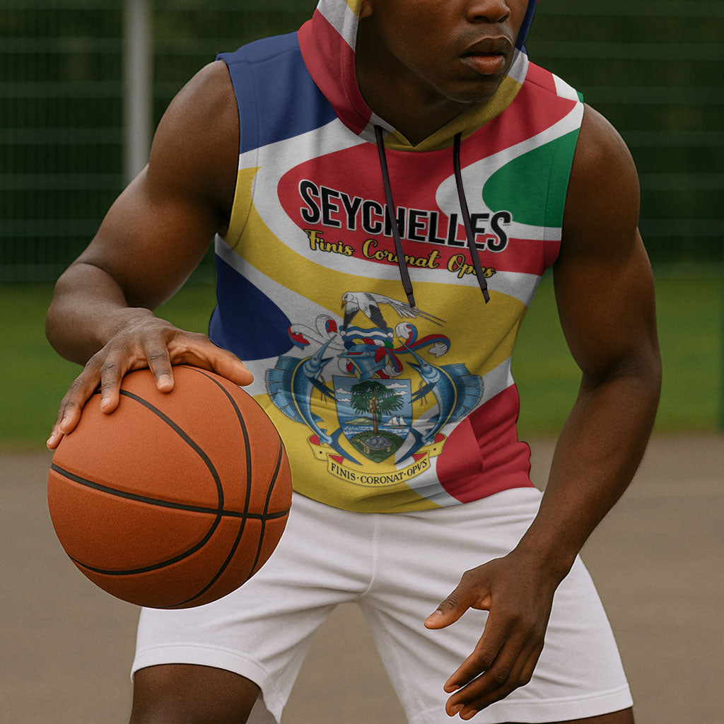 Personalized Seychelles Sleeveless Hoodie Finis Coronat Opus