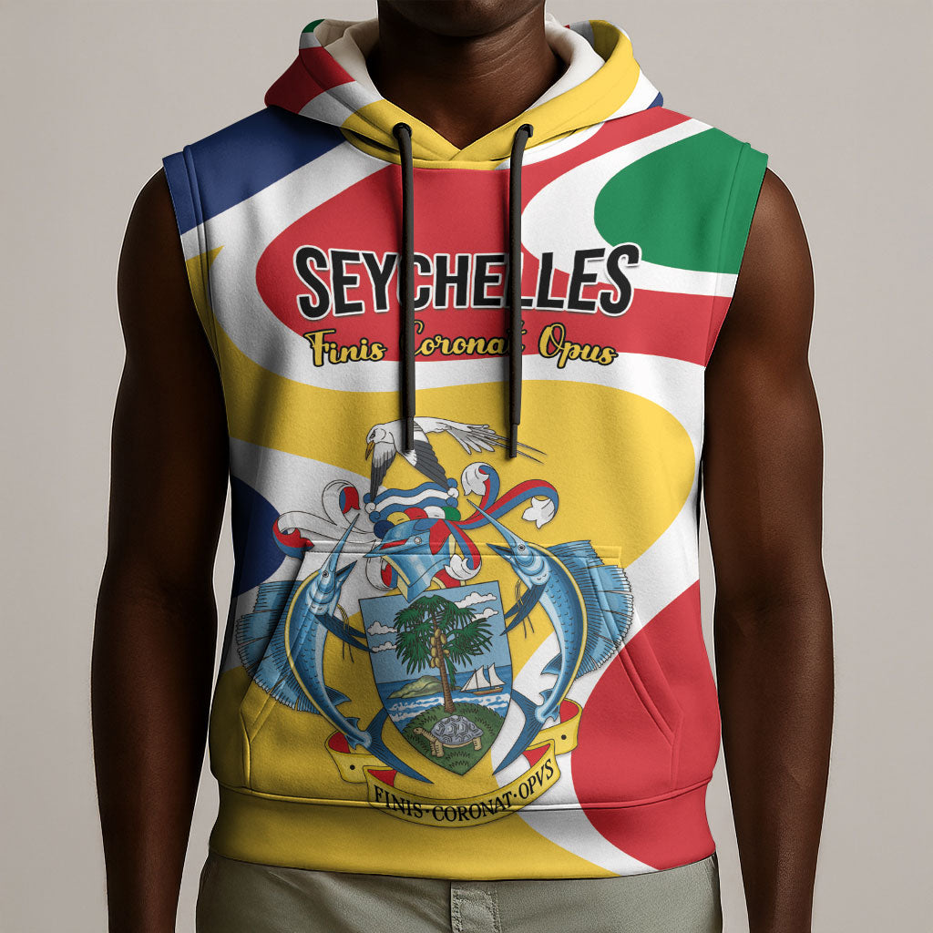 Personalized Seychelles Sleeveless Hoodie Finis Coronat Opus