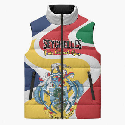 Personalized Seychelles Sleeveless Puffer Jacket Finis Coronat Opus
