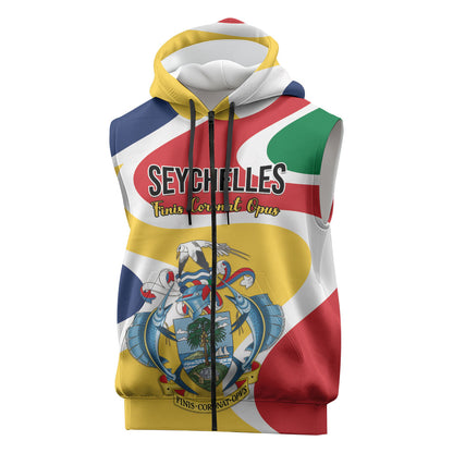 Personalized Seychelles Sleeveless Zip Hoodie Finis Coronat Opus