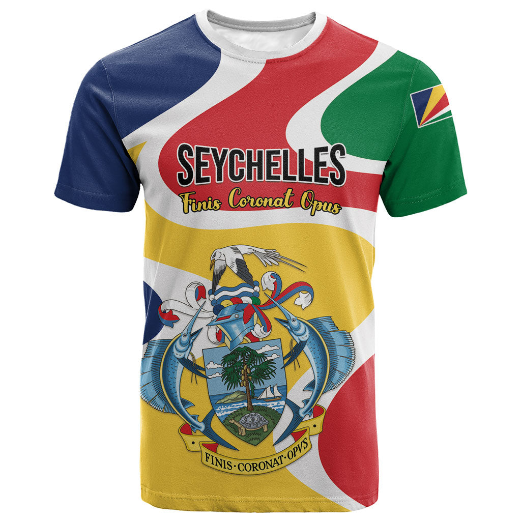 Personalized Seychelles T shirt Finis Coronat Opus