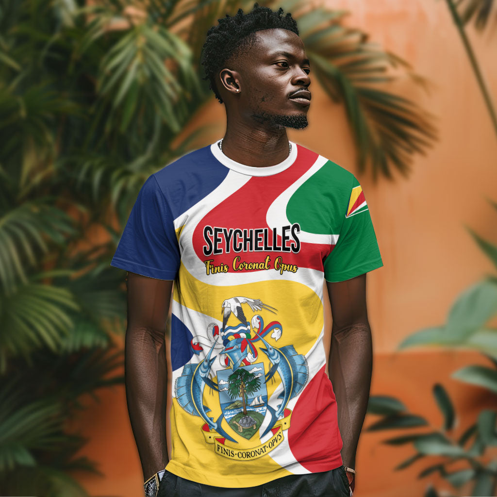 Personalized Seychelles T shirt Finis Coronat Opus