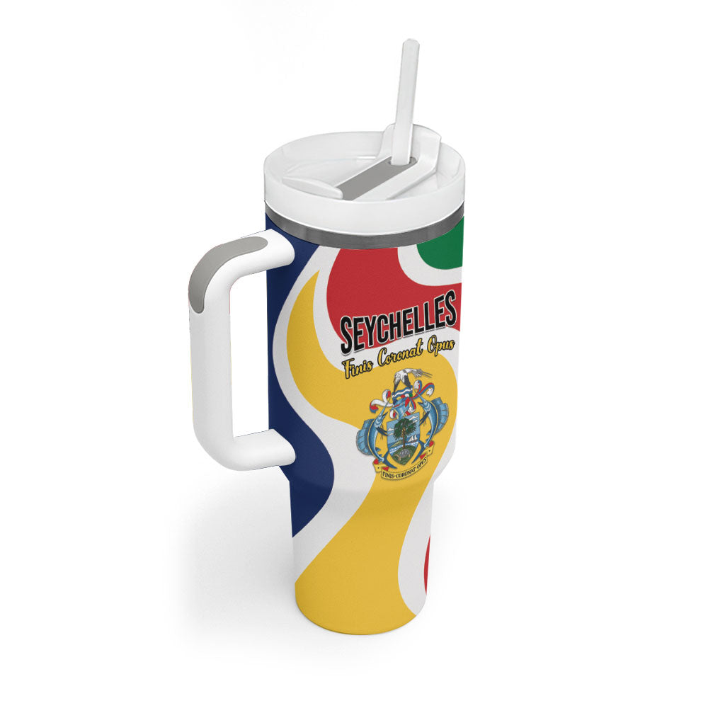 Personalized Seychelles Tumbler With Handle Finis Coronat Opus