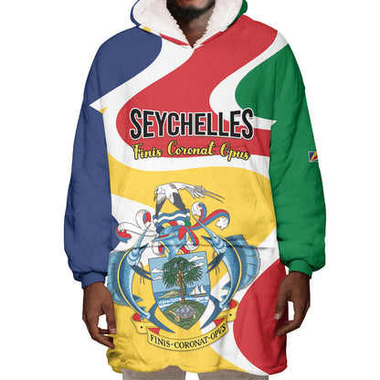 Personalized Seychelles Wearable Blanket Hoodie Finis Coronat Opus