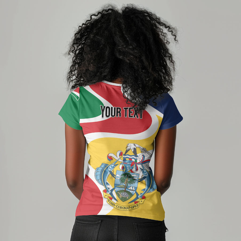 Personalized Seychelles Women V-Neck T-Shirt Finis Coronat Opus