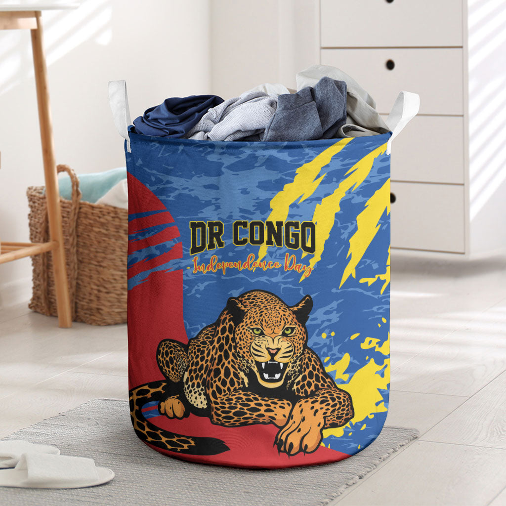 DR Congo Independence Day Laundry Basket Congo-Kinshasa Leopard