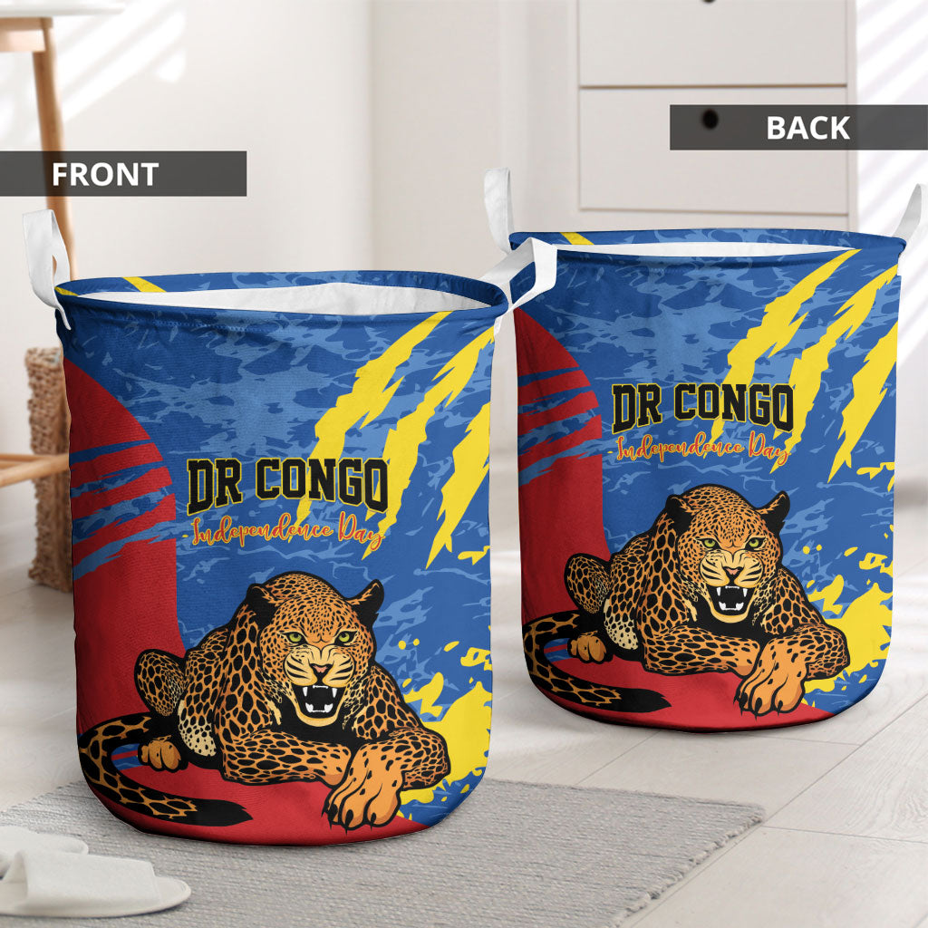 DR Congo Independence Day Laundry Basket Congo-Kinshasa Leopard