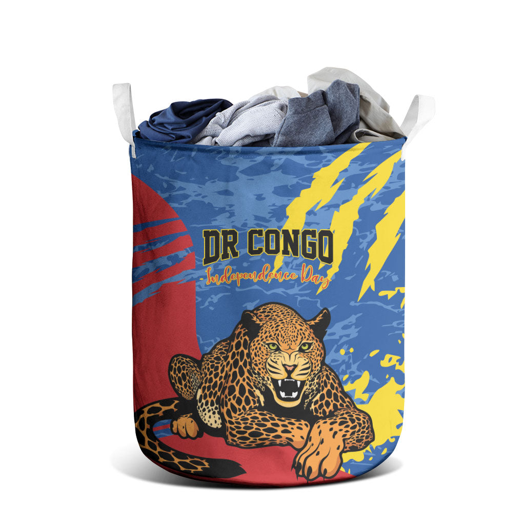 DR Congo Independence Day Laundry Basket Congo-Kinshasa Leopard