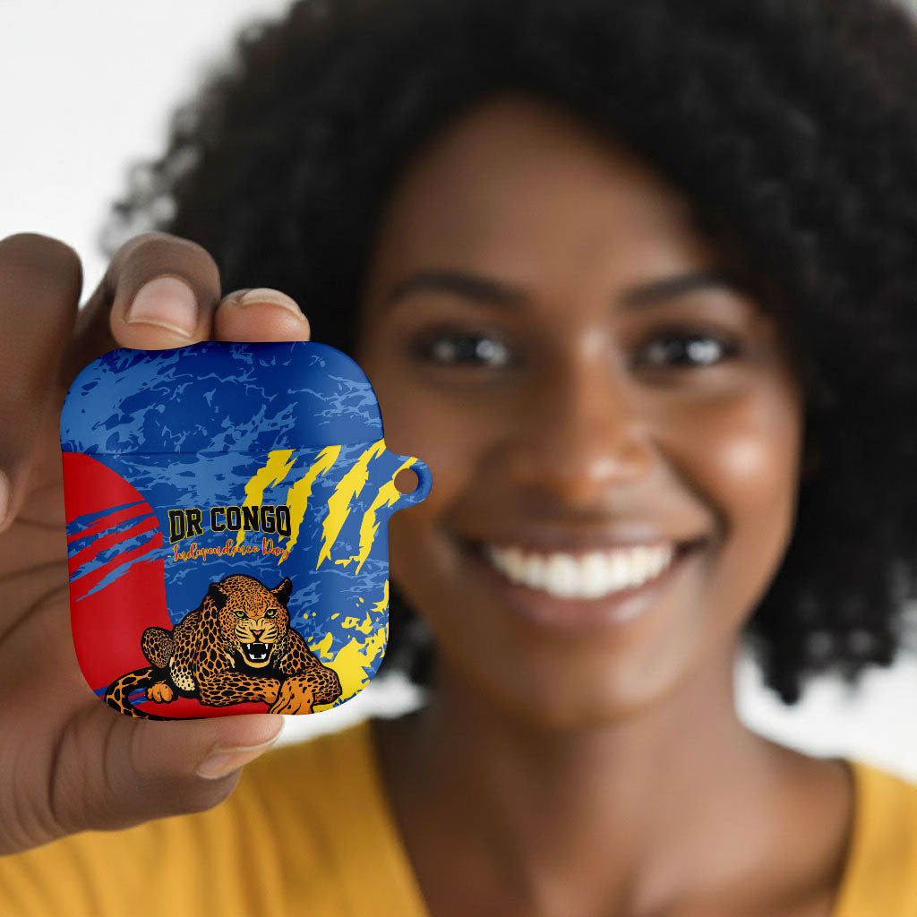 DR Congo Independence Day AirPods Case Congo-Kinshasa Leopard