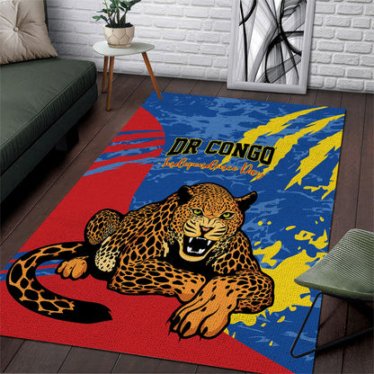 DR Congo Independence Day Area Rug Congo-Kinshasa Leopard