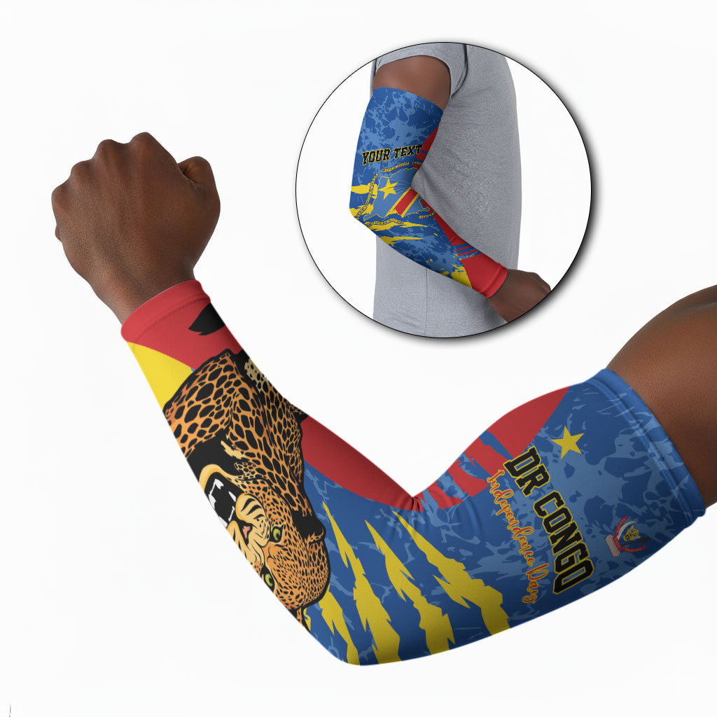 Personalized DR Congo Independence Day Arm Sleeves Congo-Kinshasa Leopard