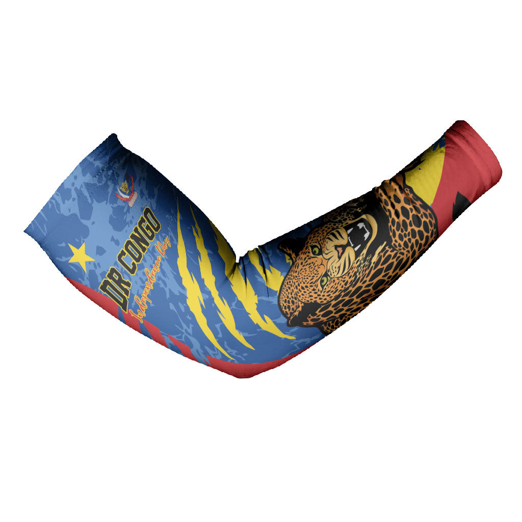 Personalized DR Congo Independence Day Arm Sleeves Congo-Kinshasa Leopard