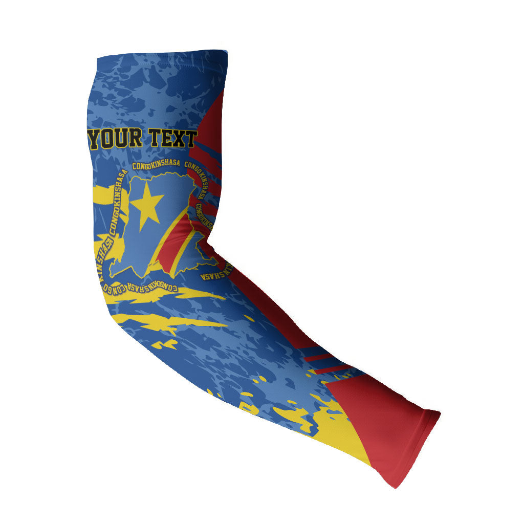 Personalized DR Congo Independence Day Arm Sleeves Congo-Kinshasa Leopard
