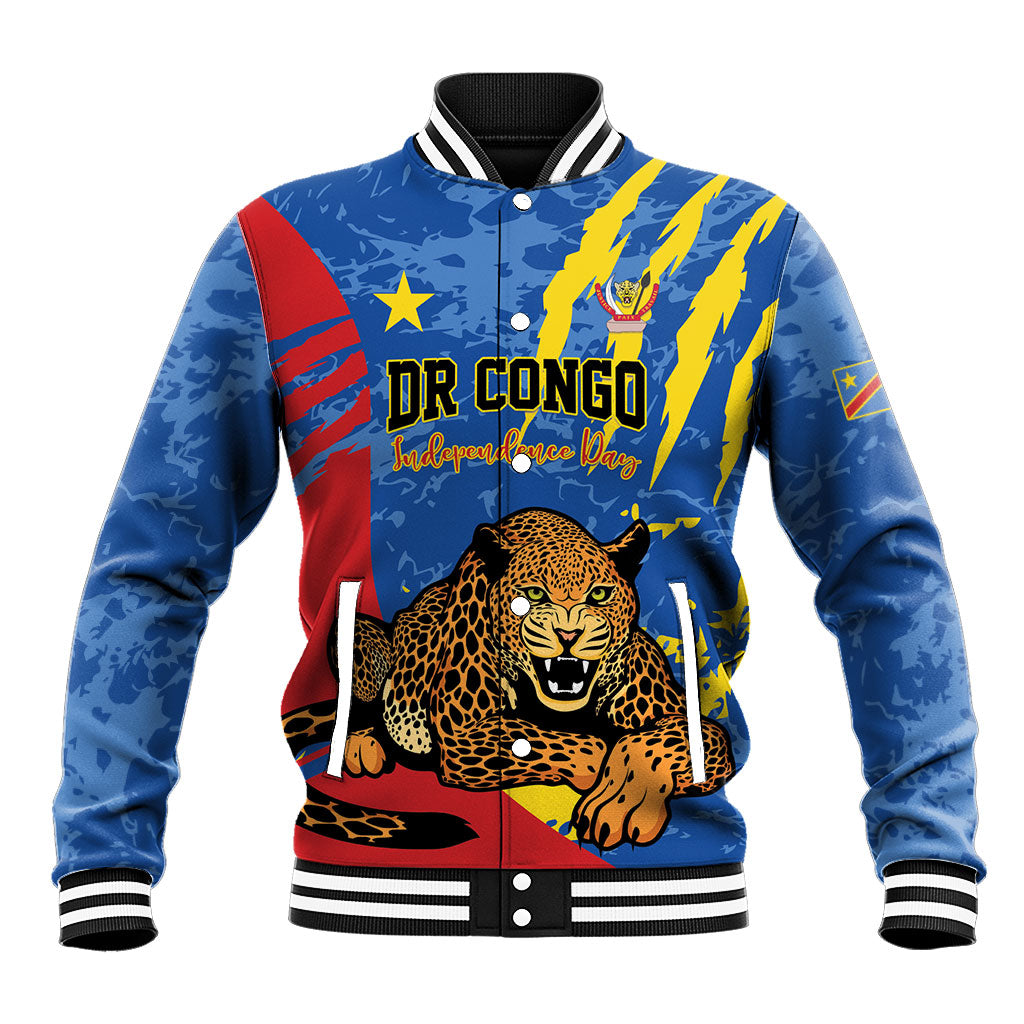 Personalized DR Congo Independence Day Baseball Jacket Congo-Kinshasa Leopard