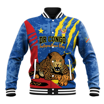 Personalized DR Congo Independence Day Baseball Jacket Congo-Kinshasa Leopard