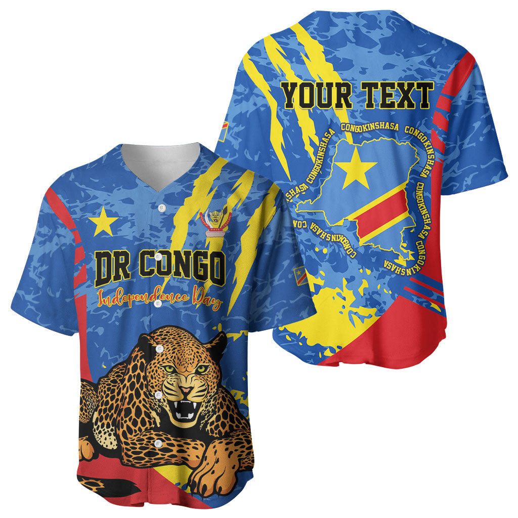 Personalized DR Congo Independence Day Baseball Jersey Congo-Kinshasa Leopard