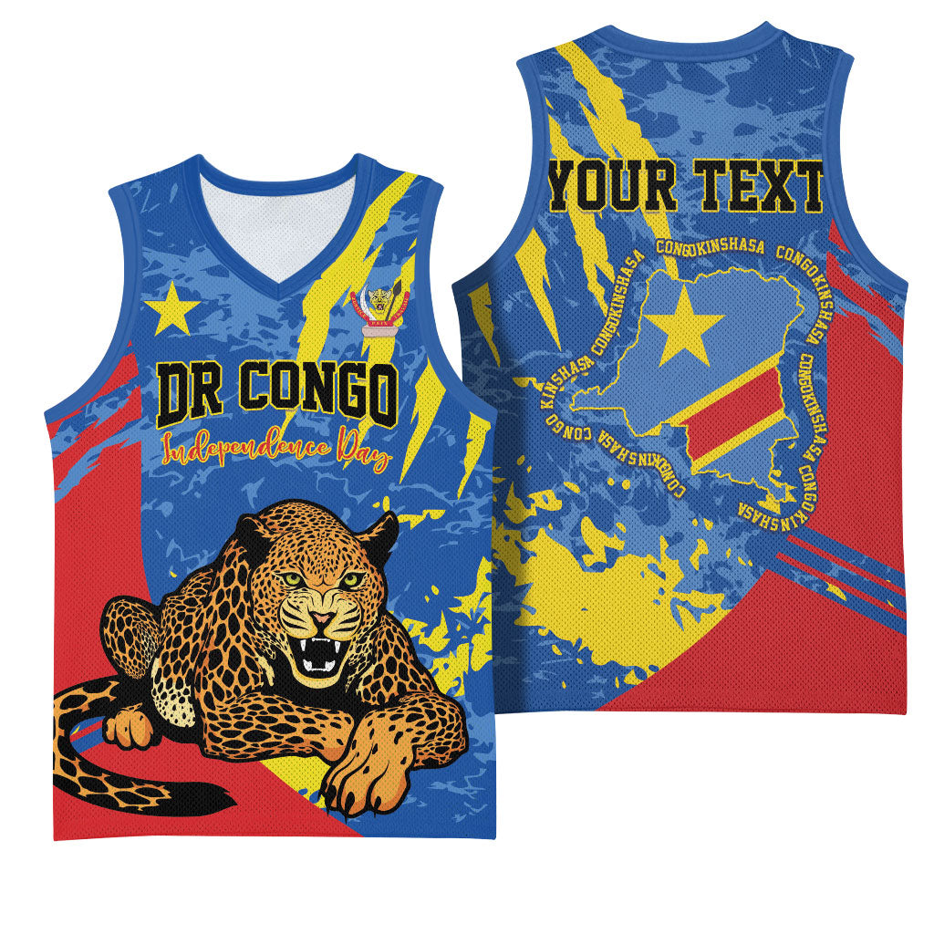 Personalized DR Congo Independence Day Basketball Jersey Congo-Kinshasa Leopard