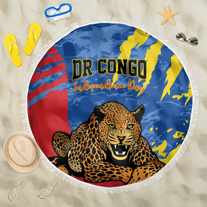 DR Congo Independence Day Beach Blanket Congo-Kinshasa Leopard