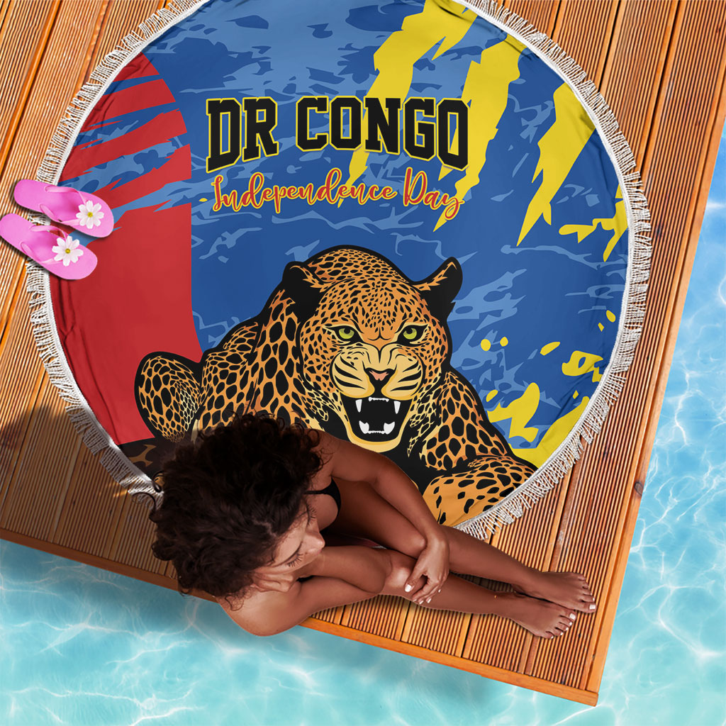 DR Congo Independence Day Beach Blanket Congo-Kinshasa Leopard