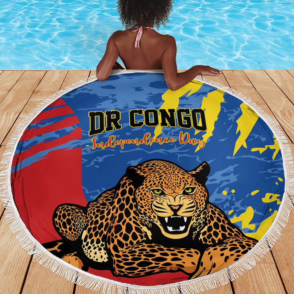 DR Congo Independence Day Beach Blanket Congo-Kinshasa Leopard