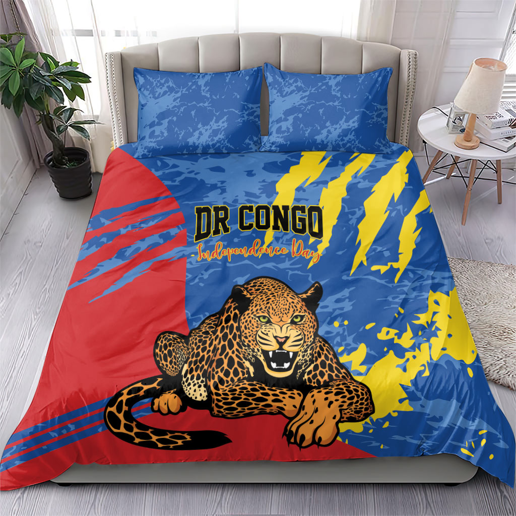 DR Congo Independence Day Bedding Set Congo-Kinshasa Leopard