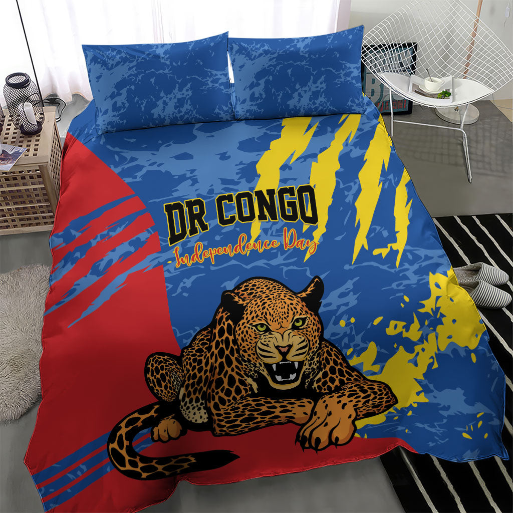 DR Congo Independence Day Bedding Set Congo-Kinshasa Leopard