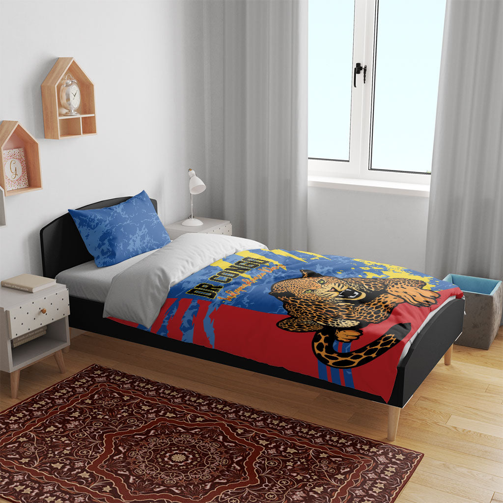 DR Congo Independence Day Bedding Set Congo-Kinshasa Leopard
