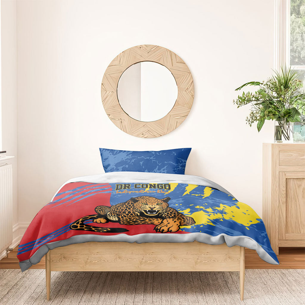 DR Congo Independence Day Bedding Set Congo-Kinshasa Leopard