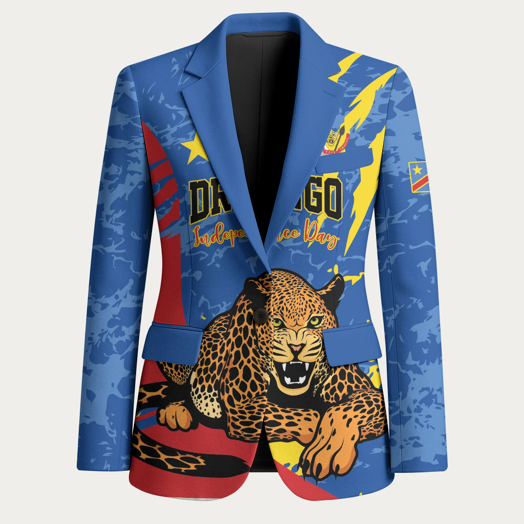 Personalized DR Congo Independence Day Blazer Congo-Kinshasa Leopard