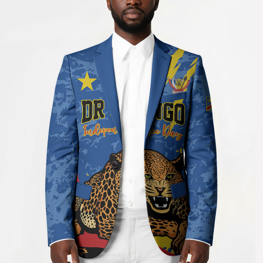 Personalized DR Congo Independence Day Blazer Congo-Kinshasa Leopard