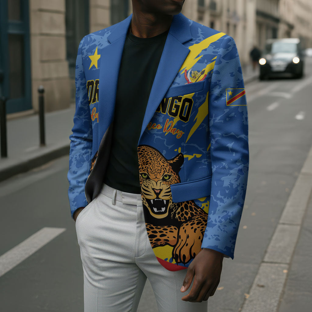 Personalized DR Congo Independence Day Blazer Congo-Kinshasa Leopard