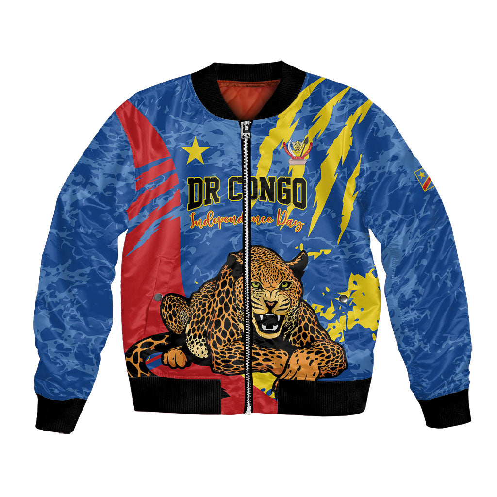 Personalized DR Congo Independence Day Bomber Jacket Congo-Kinshasa Leopard